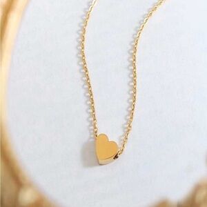 Yellow/Gold Heart Pendant Necklace